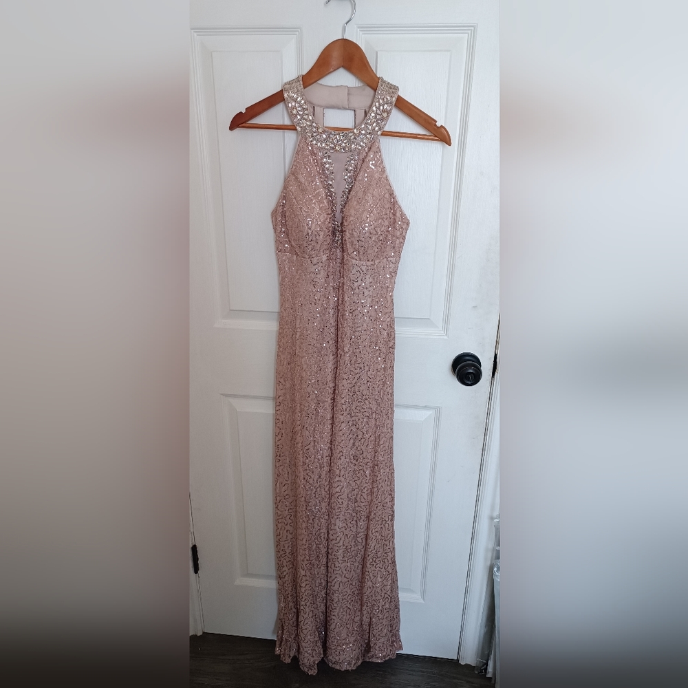 Gorgeous sequined pink blush evening dress or maid of honor size 6